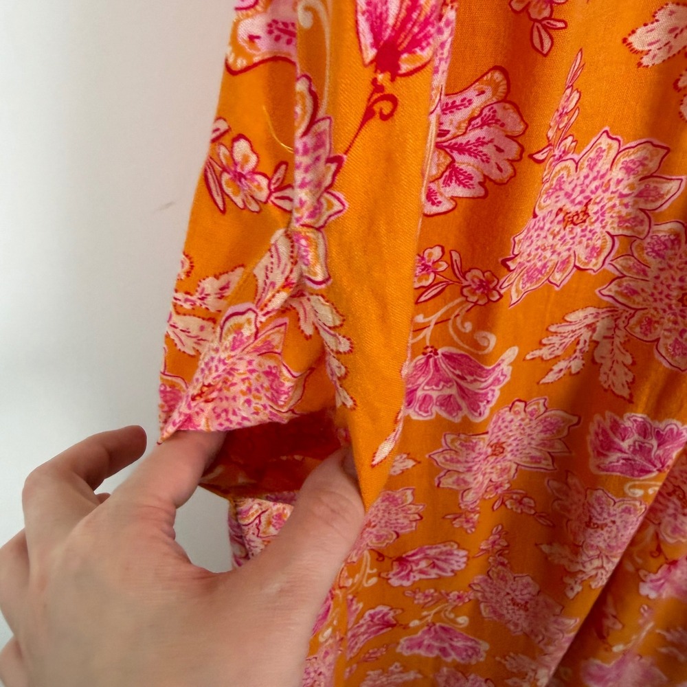 Old Navy Tie Shoulder Tasseled Floral Print All Day Maxi Swing Dress XS Resort‎ - Picture 4 of 13